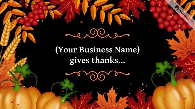 Thanksgiving Company Greeting  #3 Video Template